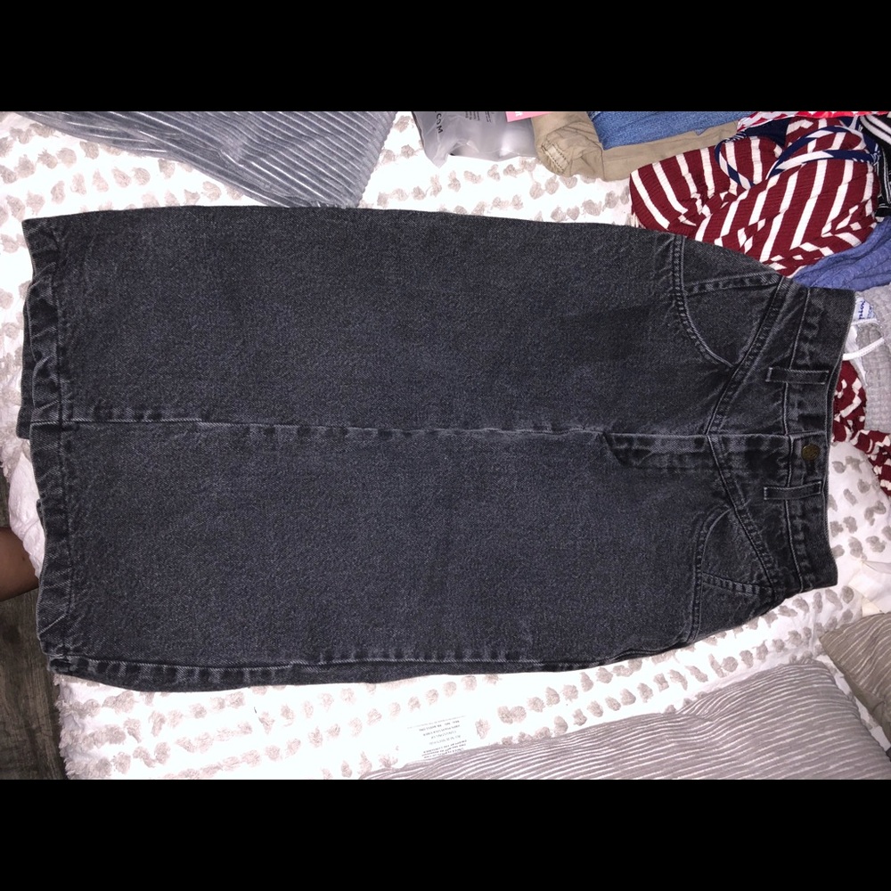 Vintage black denim skirt